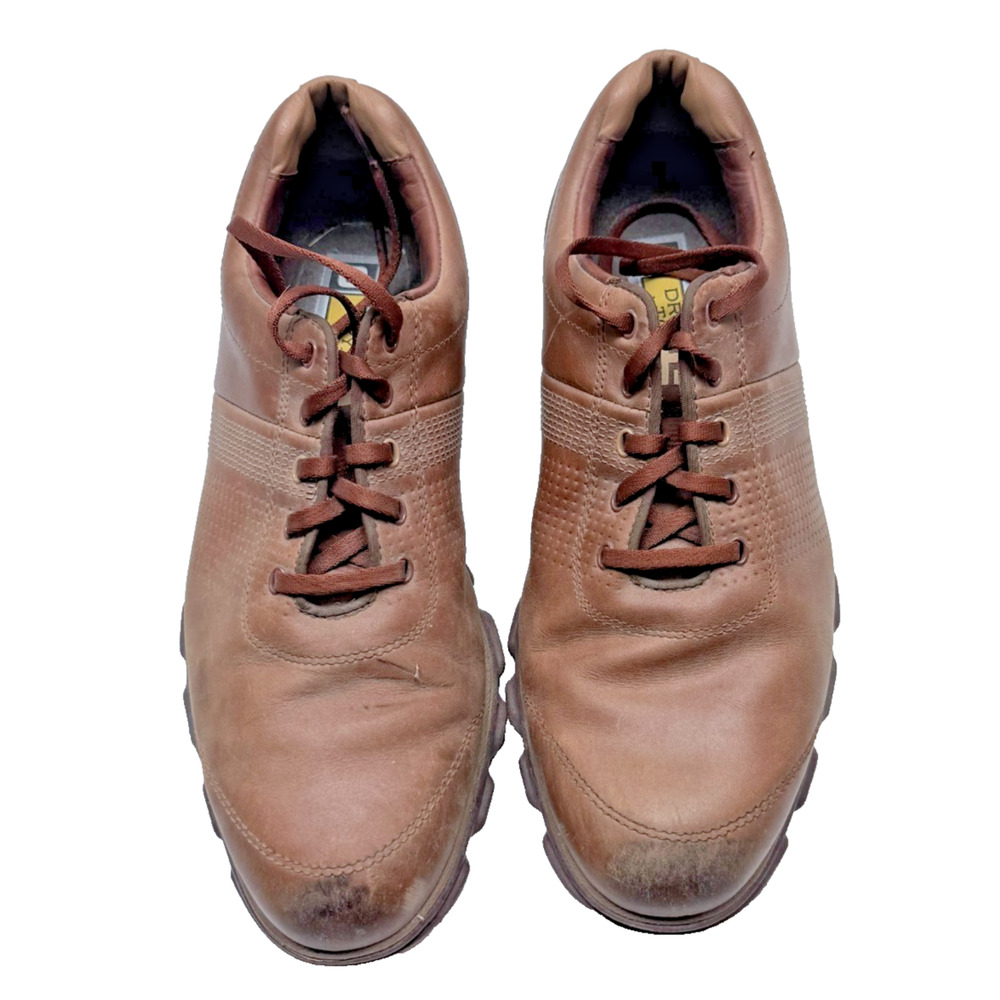 FootJoy DryJoys Casual Brown Leather Spikeless Golf Shoes Mens 9.5